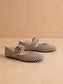 The Soho | Coffee Gingham Ballet Fall Flat Studded Buckle