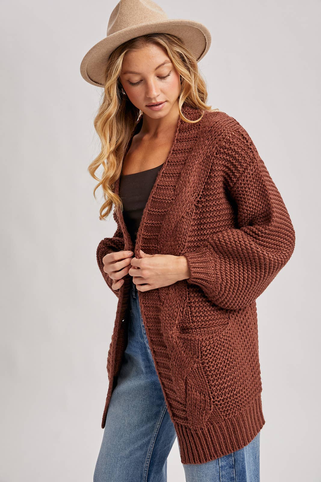 Chunk Cable Knit Cardigan