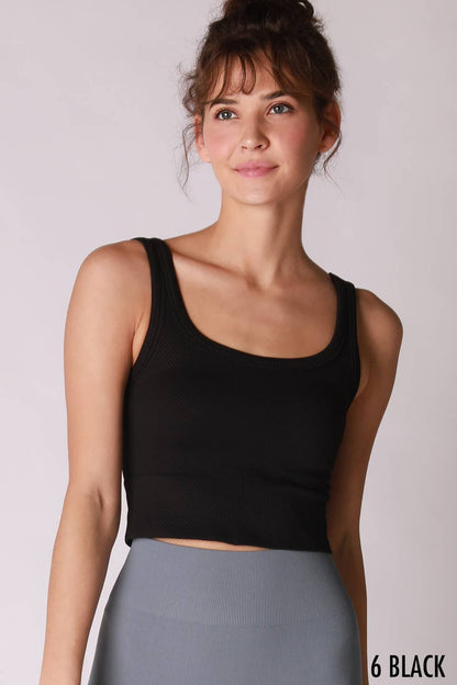 The Bree Chevron Ribbed Crop Top