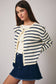 Navy and Ivory Striped Cardigan