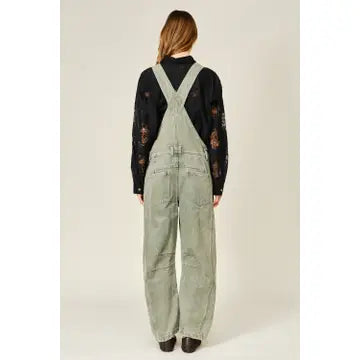 Olive Denim Overalls