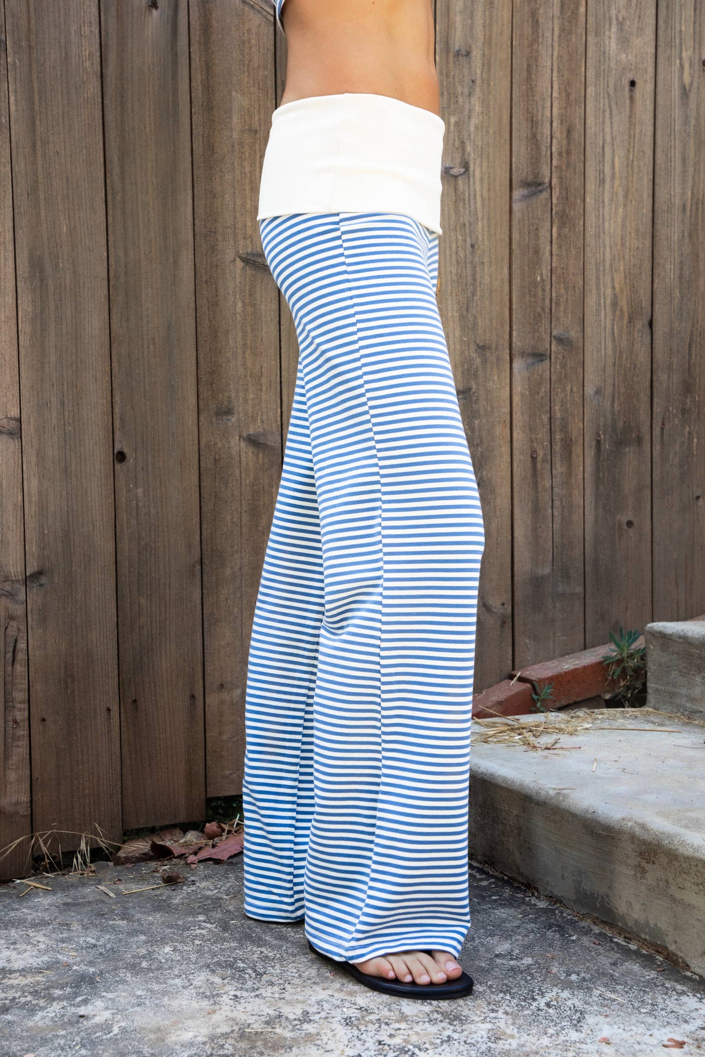 The Mataya Foldover Waist Wide Leg Pants