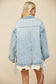 Boho Side Tie Detail Oversized Denim Jacket