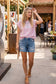 Striped Cap Sleeve Relaxed Fit Top