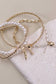 Bow/Pearl Rhinestone Bar Stretch Bangle Set