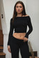 Boat Neckline Basic Casual Lounge Long Sleeve Top