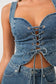 The Eloise Front Lace-up Denim Corset