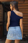Assymetrical Neckline One Shoulder Tank Top