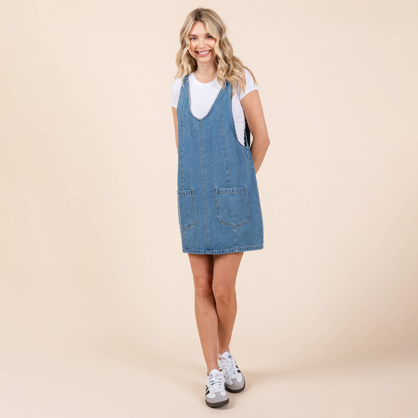 The Aspen Denim Overall Dress