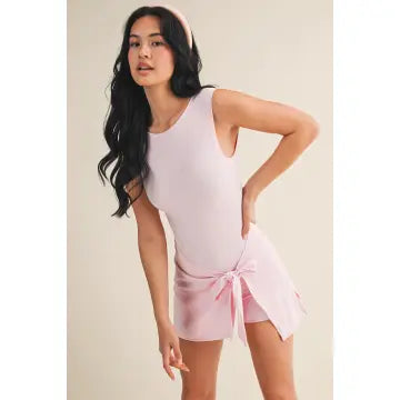 Sleeveless Wrap Tie Front Dress