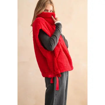 Teddy Fabric Red Vest