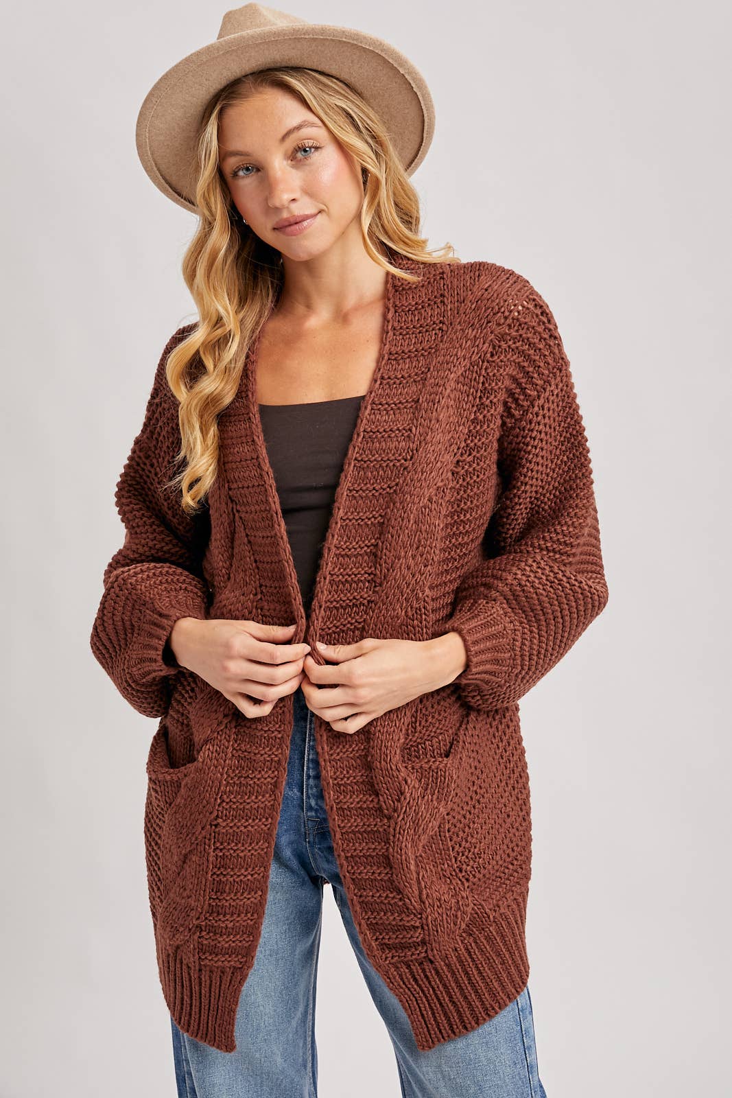 Chunk Cable Knit Cardigan