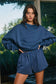 Solid Reversible Mock Neck Sweatshirt Top