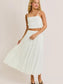 Smocked Crop Top & High Waisted Smocked Midi Skirt