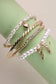 Bow/Pearl Rhinestone Bar Stretch Bangle Set