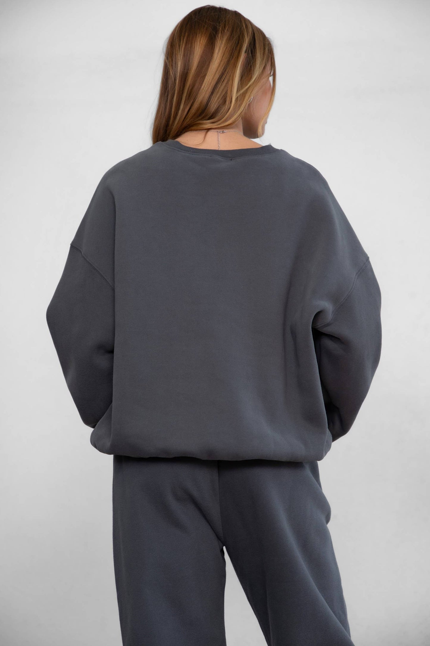 Fleece Crew Neck Lounge Pullover Sweatshirt