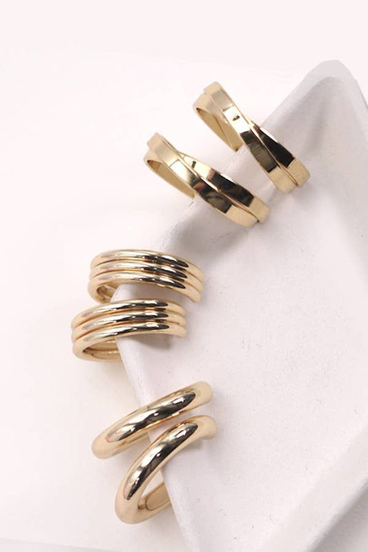 Trio of Gold Hoop Earrings