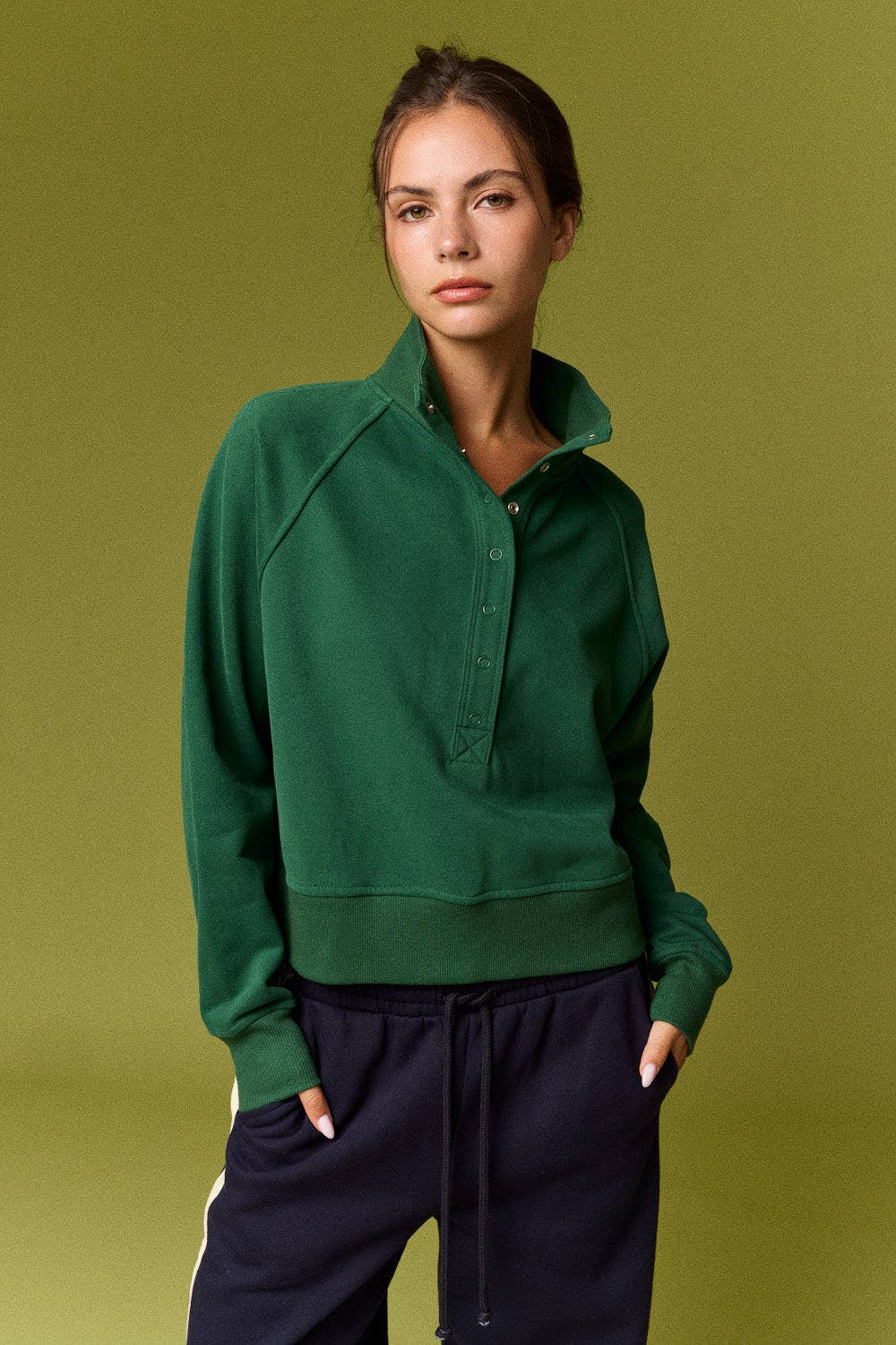 The Grace Snap Button Mock Neck Pullover