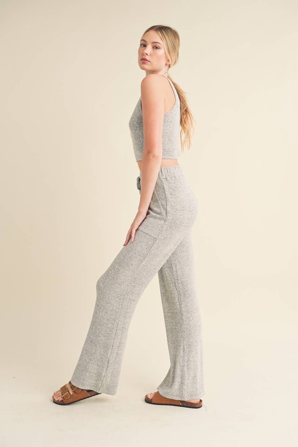 The Riley Soft Brushed Hacci Lounge Tank and Pants Set