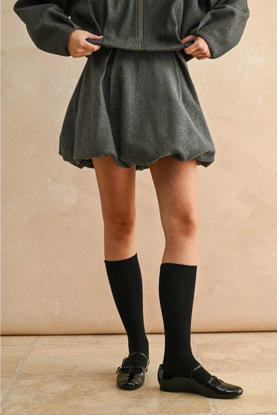 Pleated Detail Balloon Skirt