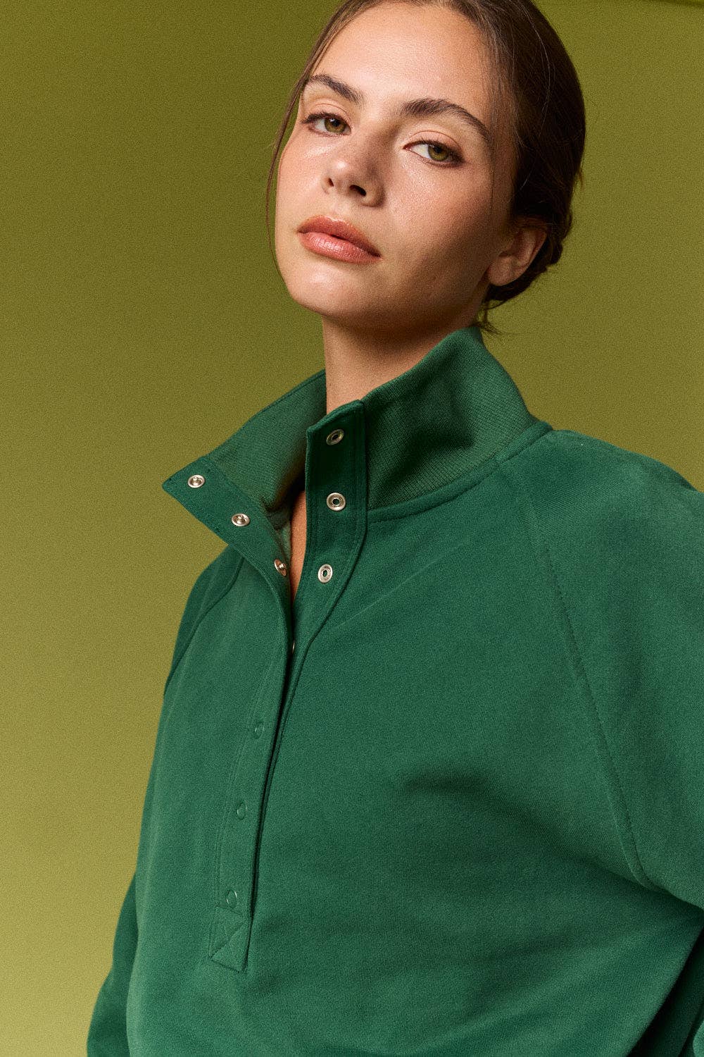 The Grace Snap Button Mock Neck Pullover