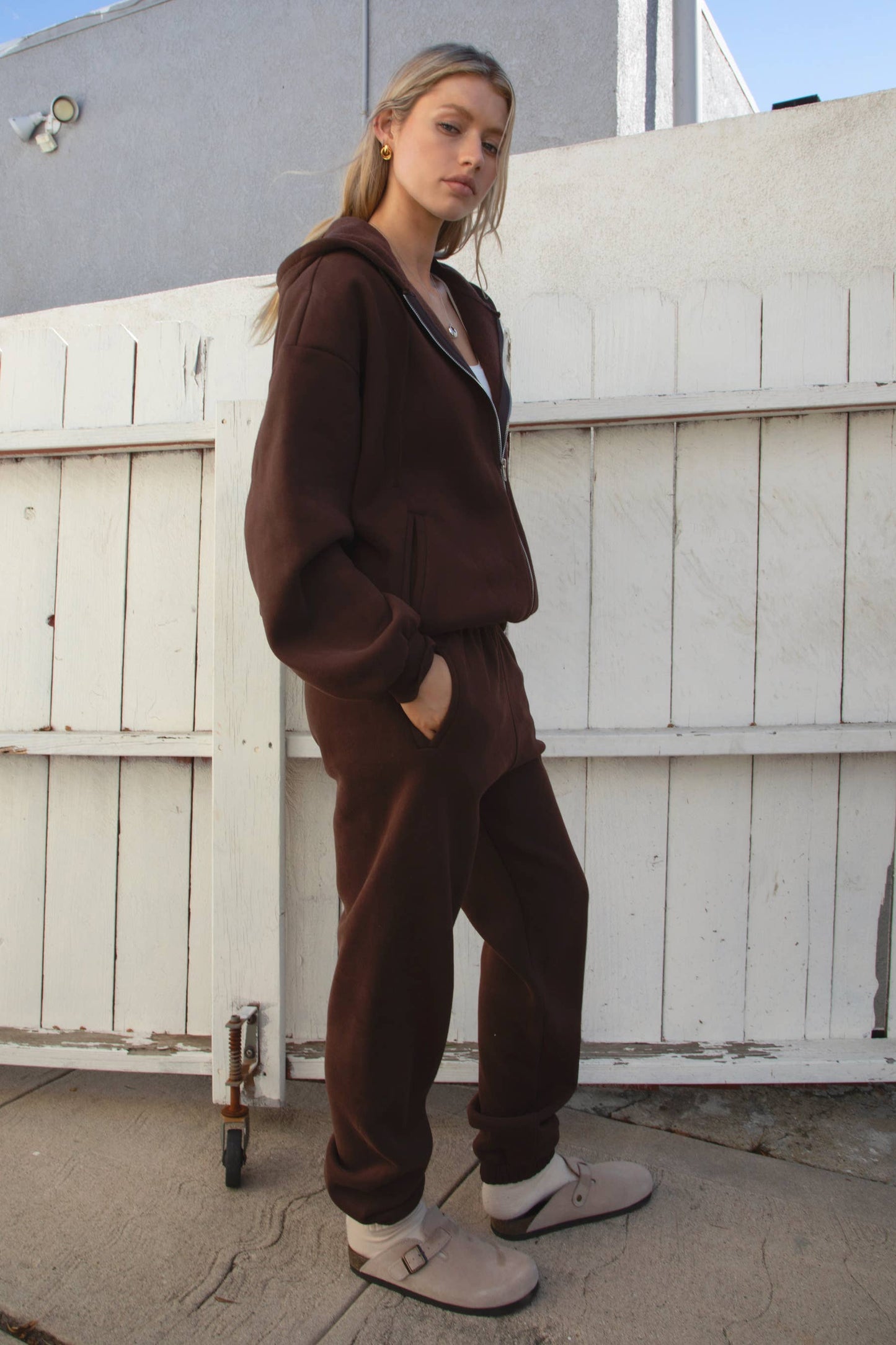 Fleece Lounge High Waist Sweatpants With Pockets