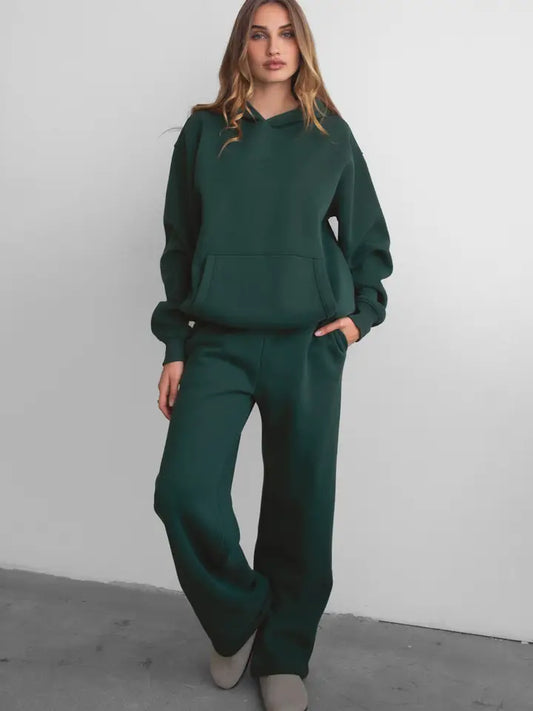 Forest Green Wide Leg Sweats