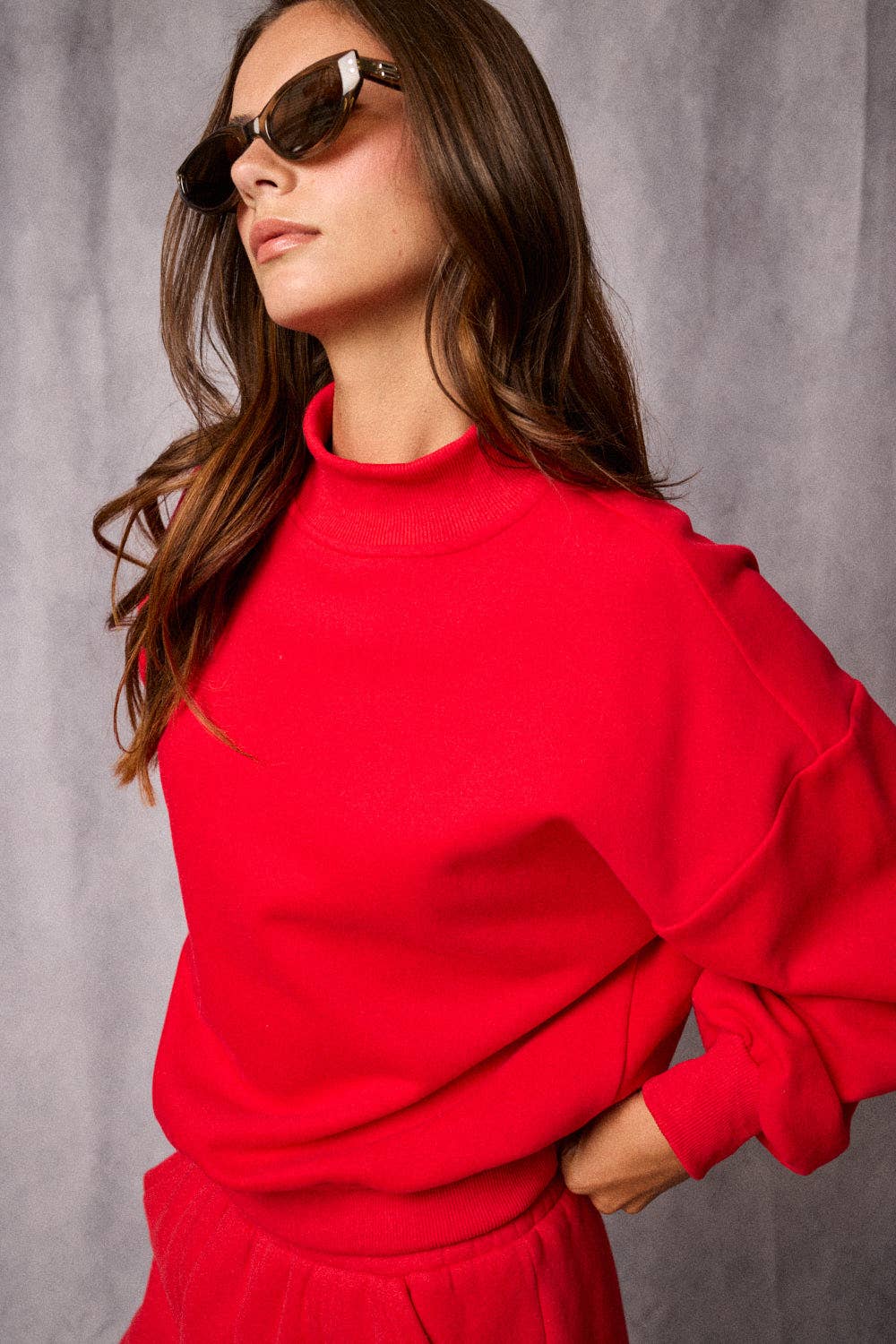 Mock Neck Oversized Lounge Set