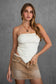 BOHO Western Stretch Lace Strapless Self-Tie Scarf Top