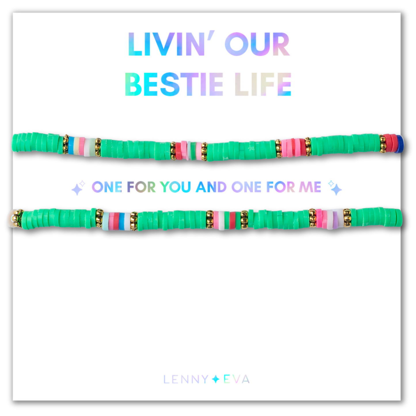 Set of 2 Friendship Bracelets-Livin' Our Bestie Life