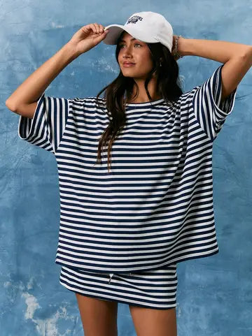 Striped Skort and Shirt Set