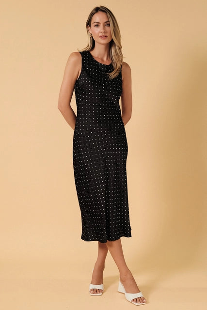 Black and White Polka Dot Midi Dress – Yellow Stitch Boutique
