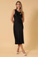 Black and White Polka Dot Midi Dress