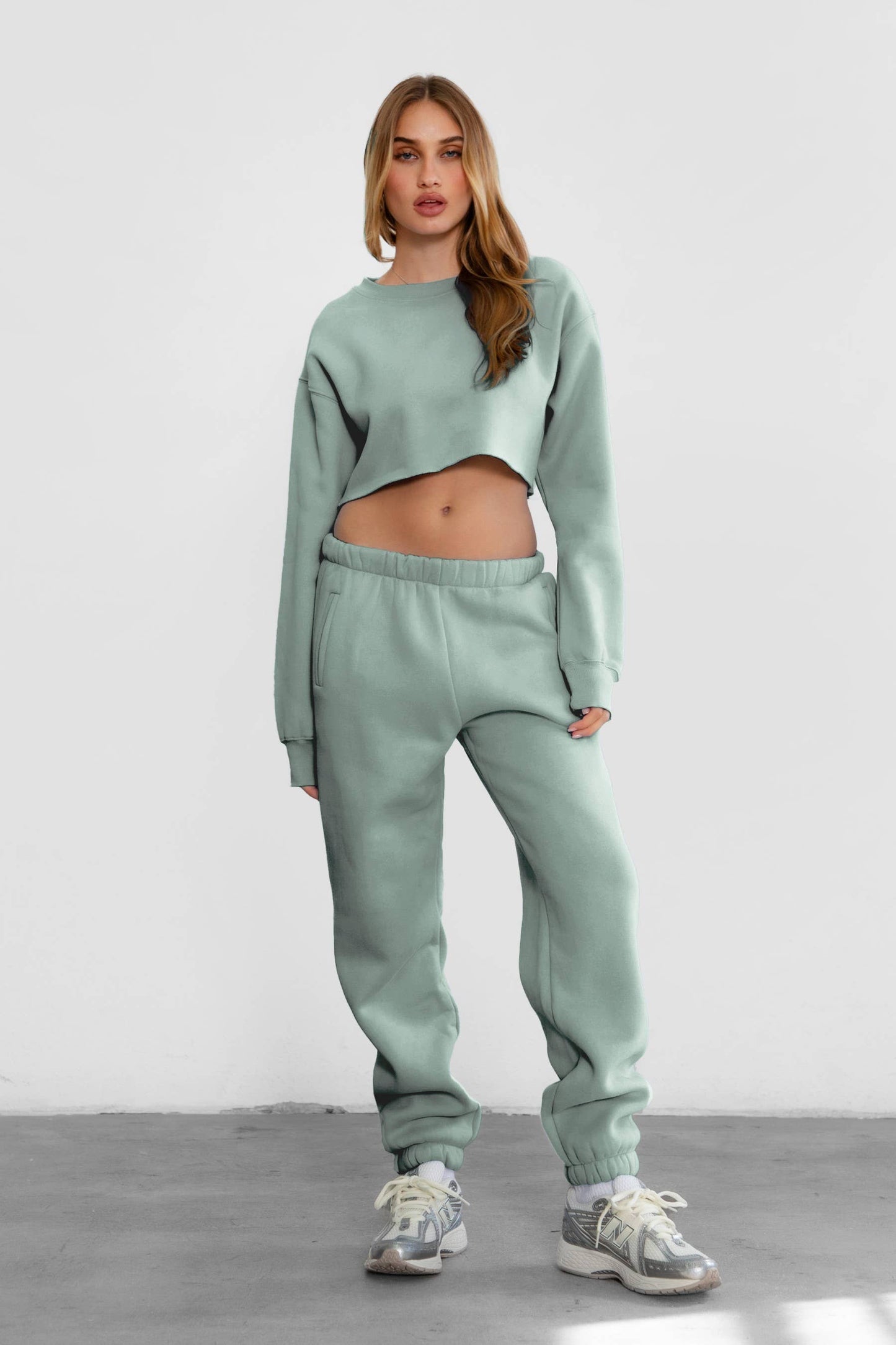Fleece Lounge High Waist Sweatpants With Pockets