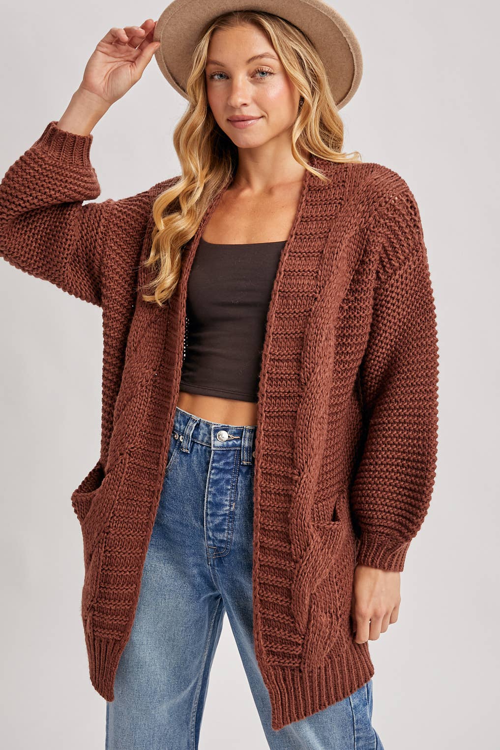 Chunk Cable Knit Cardigan