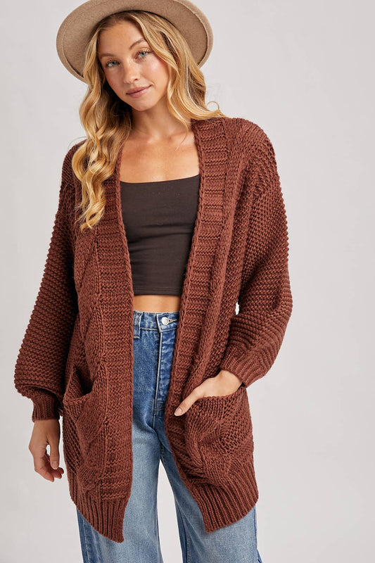 Chunk Cable Knit Cardigan