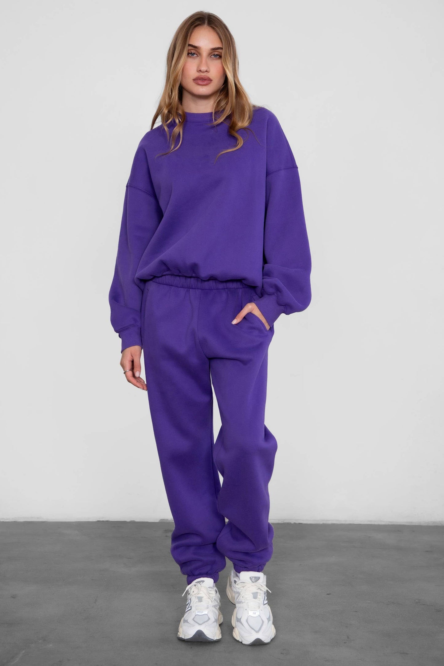 Fleece Lounge High Waist Sweatpants With Pockets