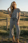 Striped Rib Top and Pants Lounge Set