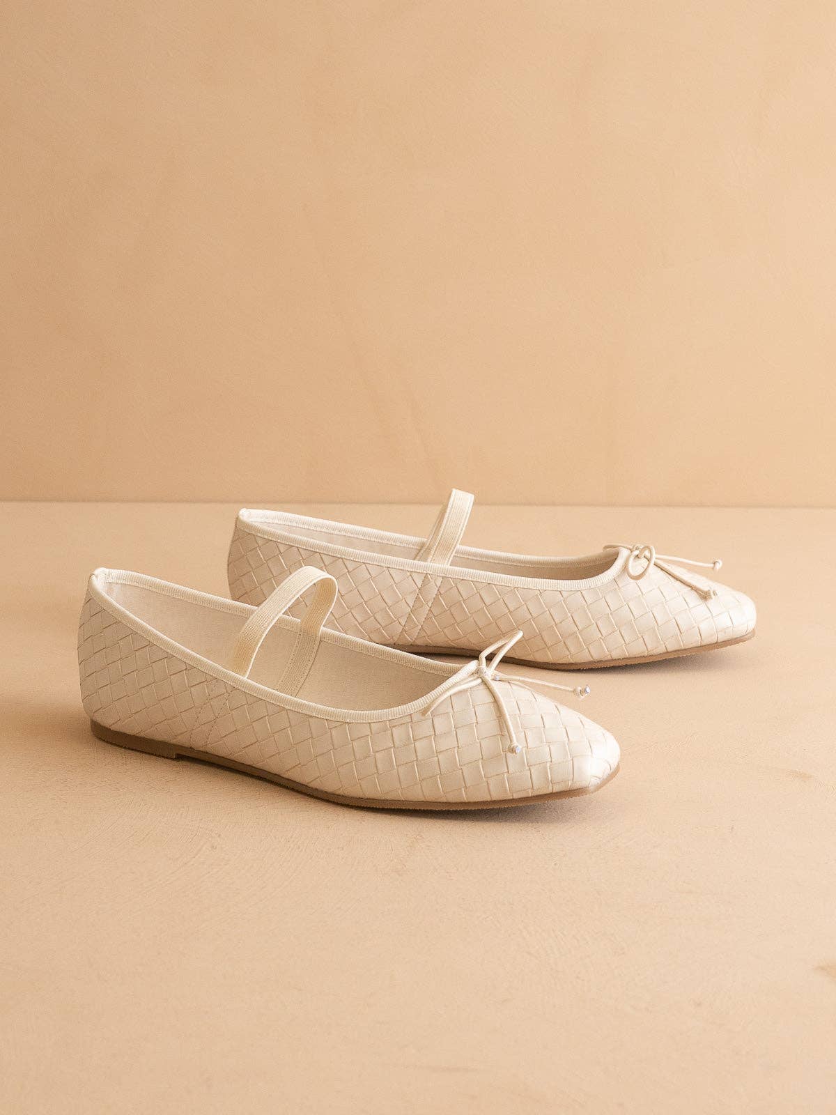 The Logan Beige Woven Ballet Flat