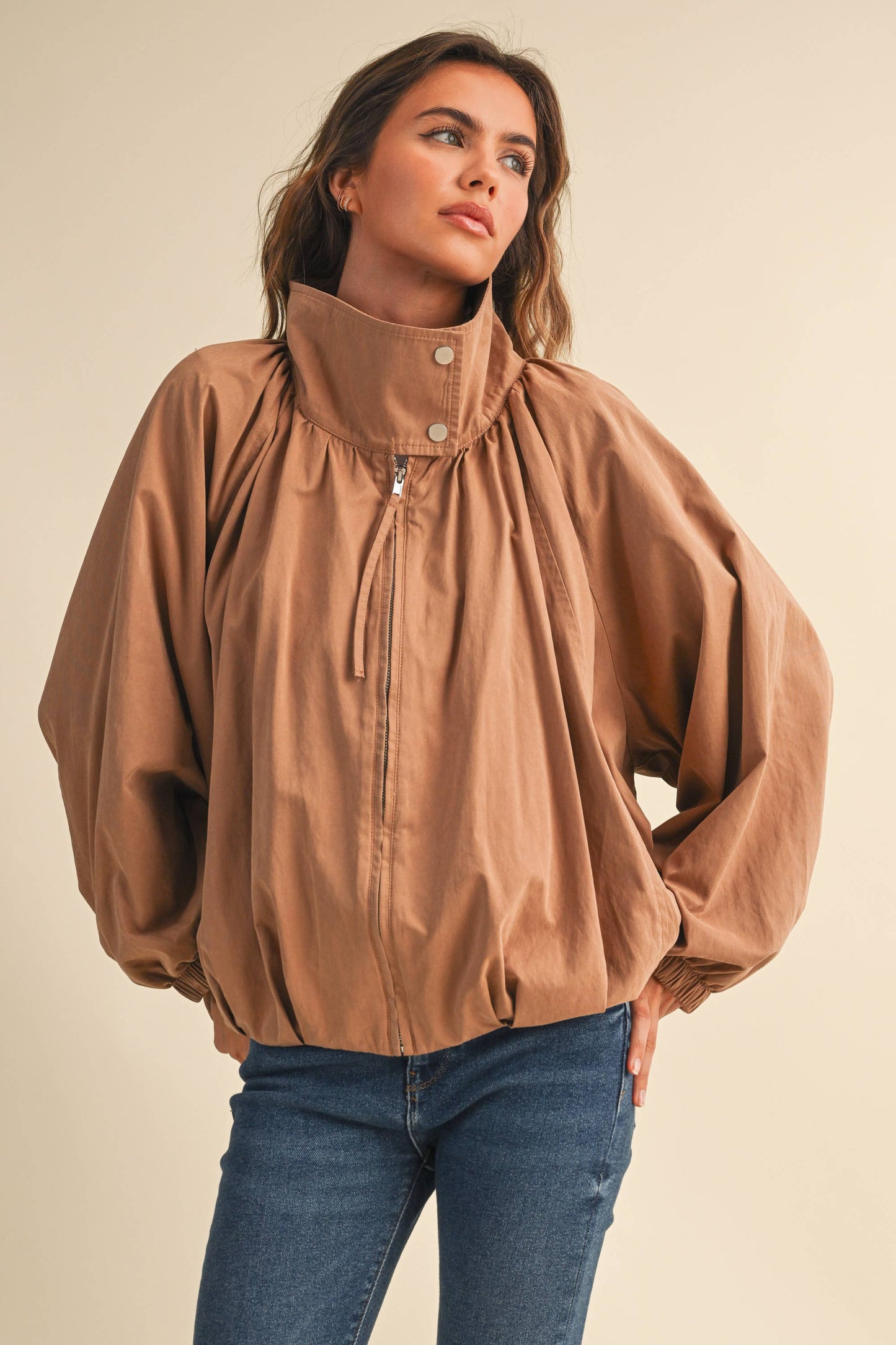 Funnel Neck Lightweight Jacket