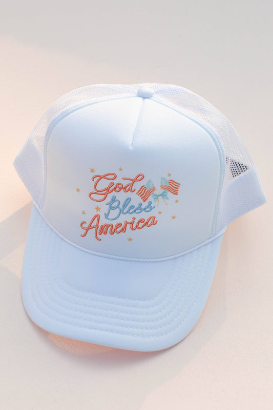 God Bless Coquette Bow July 4 Trucker Hat