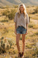 Oversized Striped Knit Short Sleeve Top