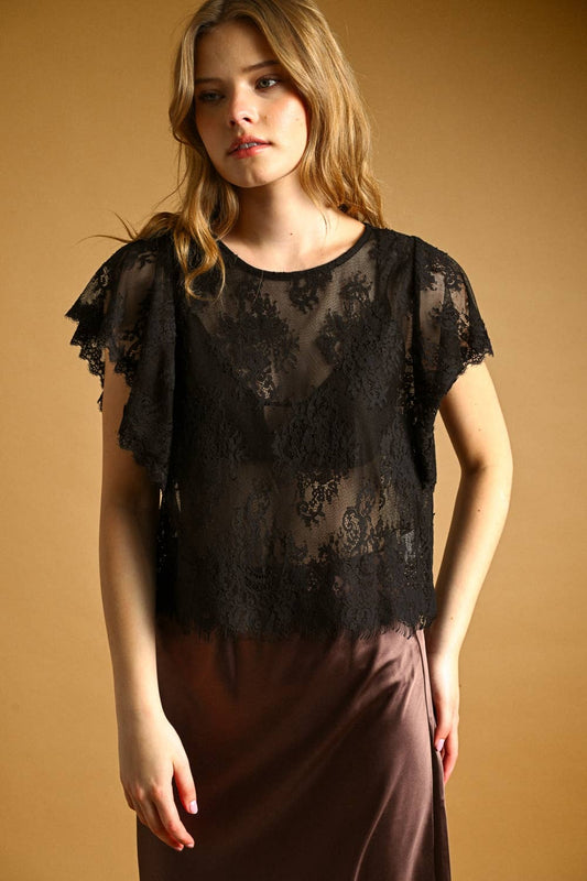Lace Scalloped Top