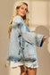 Boho Side Tie Detail Oversized Denim Jacket