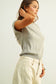 Round Neck Short Sleeve Knit Top