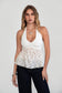 Floral Textured Halter Baby Doll Top