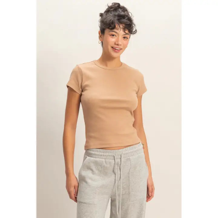 Taupe Crewneck Tee