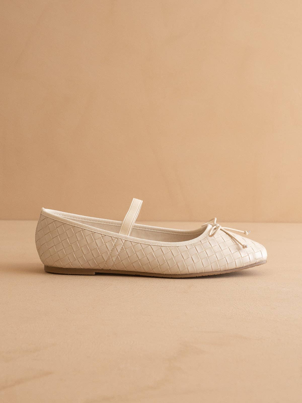 The Logan Beige Woven Ballet Flat