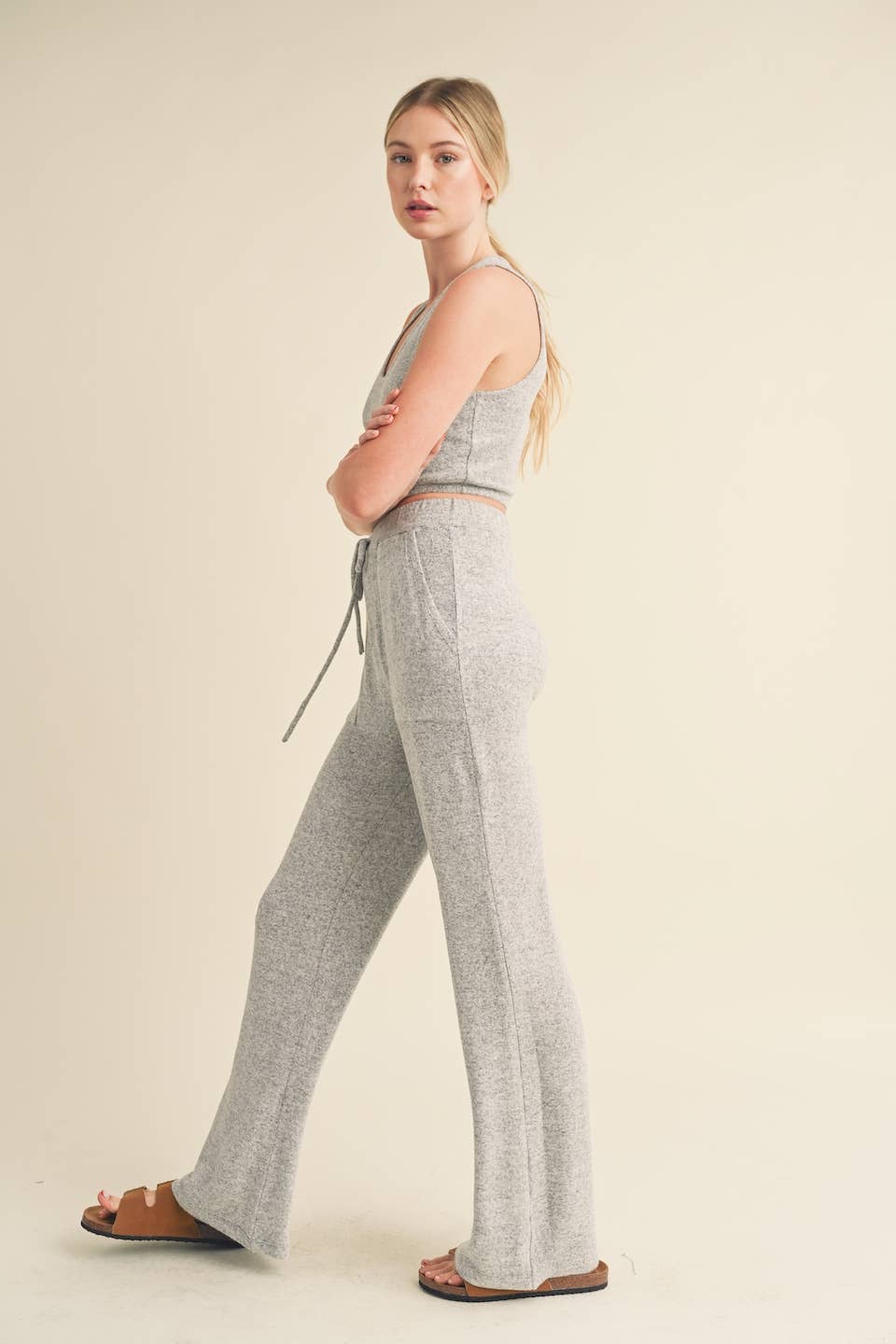 The Riley Soft Brushed Hacci Lounge Tank and Pants Set