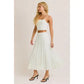 Smocked Crop Top & High Waisted Smocked Midi Skirt
